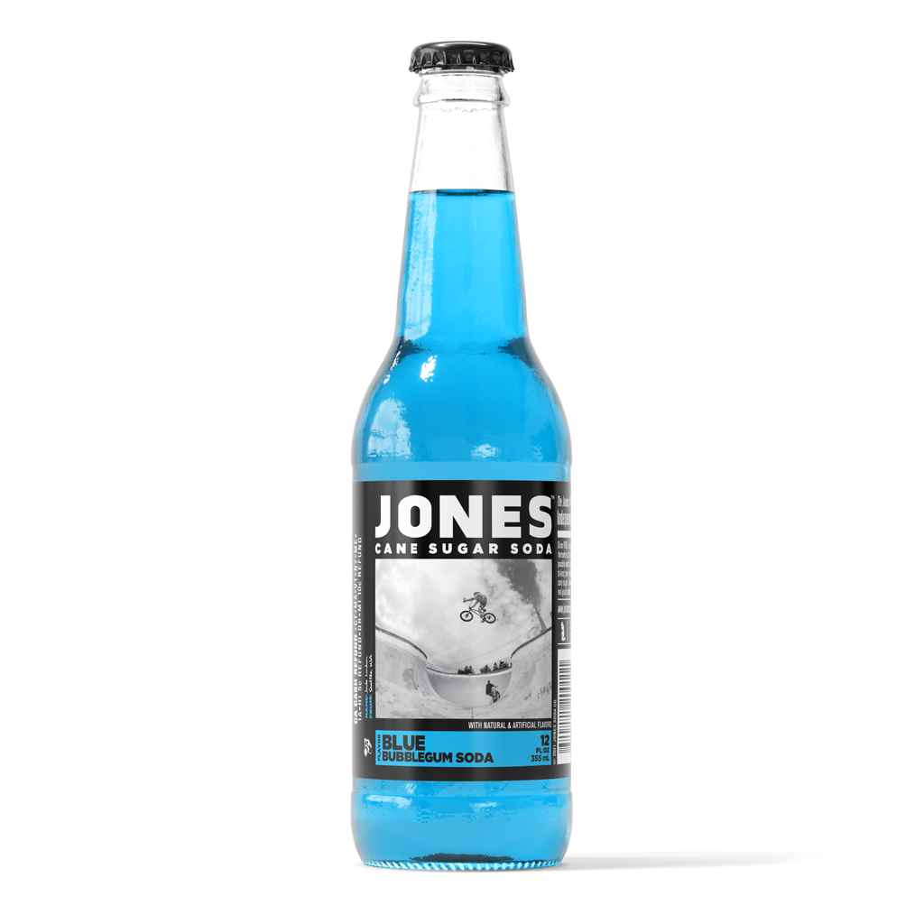 JonesN Blue Bubblegum Cane Sugar Soda